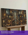 Thumbnail for Valmiin numeromaalauksen havainnekuva - Grand Library Interior 120x60cm