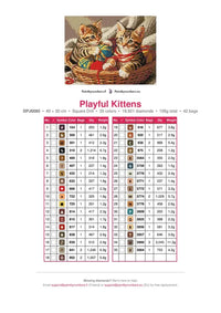 Thumbnail for Playful Kittens timanttimaalauksen värikartta – 35 DMC-väriä