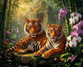 Thumbnail for Timanttimaalaus Tigers in Bamboo Grove