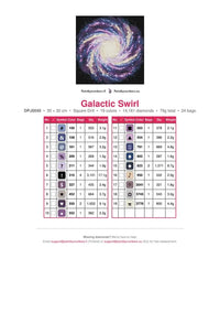 Thumbnail for Galactic Swirl timanttimaalauksen värikartta – 19 DMC-väriä