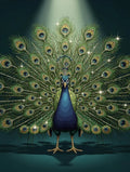 Thumbnail for Timanttimaalaus Peacock Display