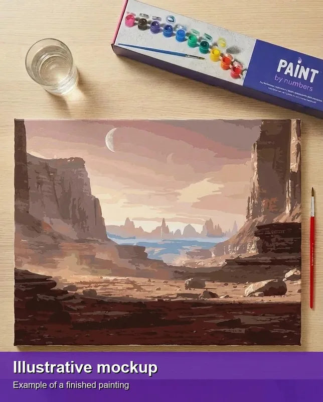 Valmiin numeromaalauksen havainnekuva - Desert Canyon Landscape 50x40cm