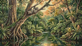 Thumbnail for A sloth in a tree in a tropical rainforest Paint By Numbers.