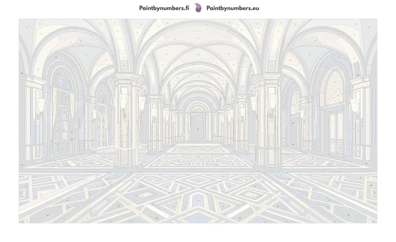Numeroitu kangas - Grand Hallway Arches 70x40cm