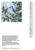 Thumbnail for Paint by numbers color chart - Blue Jay on Branch - väriluettelo ja ohjeet