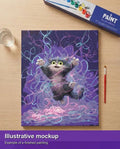 Thumbnail for Valmiin numeromaalauksen havainnekuva - Cartoon Cat with String 40x50cm