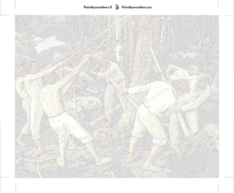 Paint by numbers canvas - Pioneers in Karelia
