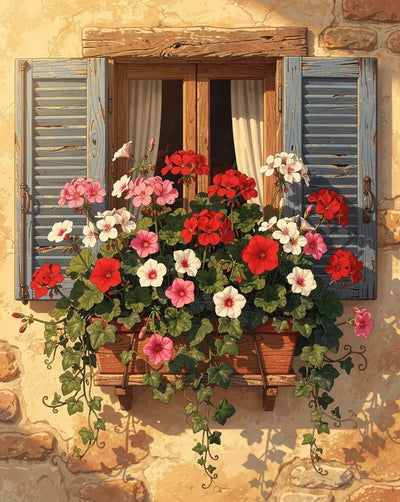 Timanttimaalaus Window Box Blooms