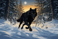 Thumbnail for Susilauma timanttimaalaus 60x40cm – kolme sutta juoksee lumimetsässä