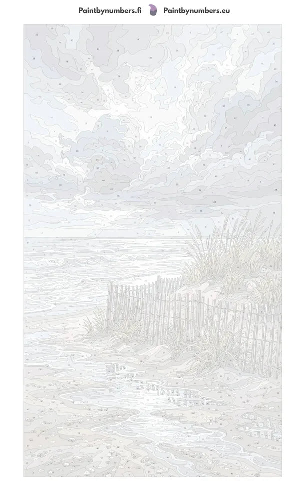 Numeroitu kangas - Stormy Beach Dunes 40x70cm