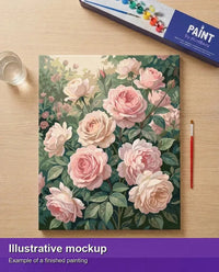 Thumbnail for Valmiin numeromaalauksen havainnekuva - Pink Rose Garden 40x50cm