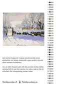 Thumbnail for Paint by numbers color chart - The Magpie - väriluettelo ja ohjeet