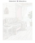 Thumbnail for Numeromaalauskangas – Striped Sofa by Window