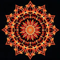 Thumbnail for Punainen ja oranssi mandala mustalla taustalla