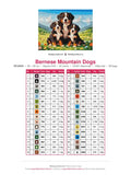 Thumbnail for Bernese Mountain Dogs timanttimaalauksen värikartta – 32 DMC-väriä