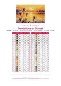 Thumbnail for Dandelions at Sunset timanttimaalauksen värikartta – 38 DMC-väriä