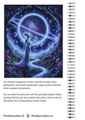 Thumbnail for Paint by numbers color chart - Alien with Ringed Planet - väriluettelo ja ohjeet
