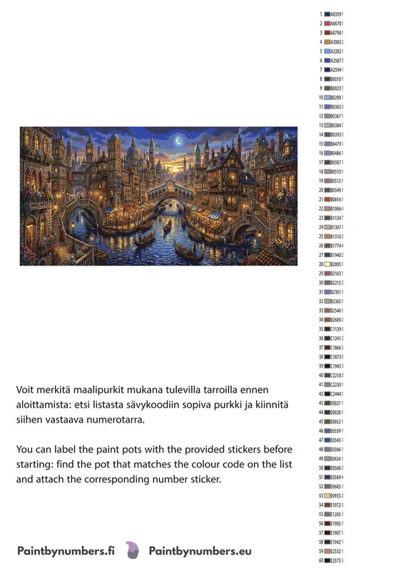 Värikartta ja ohjeet - Venetian Night Canal
