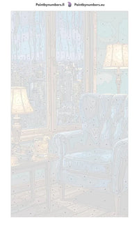 Thumbnail for Numeroitu kangas - Blue Armchair City View 40x70cm