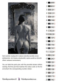 Thumbnail for Paint by numbers color chart - Woman Standing at Mirror - väriluettelo ja ohjeet