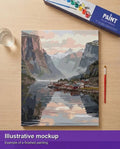 Thumbnail for Valmiin numeromaalauksen havainnekuva - Serene Fjord Reflections 40x50cm