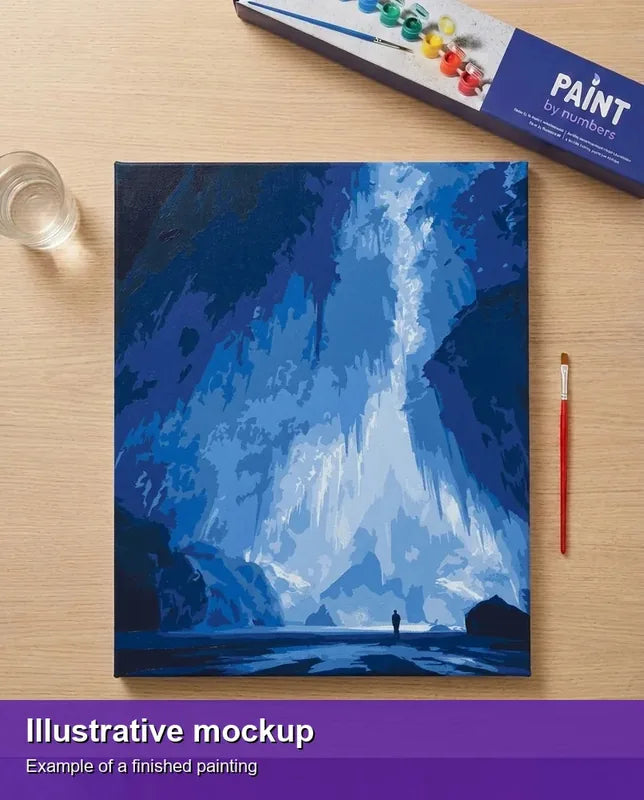 Valmiin numeromaalauksen havainnekuva - Frozen Waterfall Cavern 40x50cm