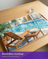 Thumbnail for Valmiin numeromaalauksen havainnekuva - Lounge Chair by Pool 70x40cm