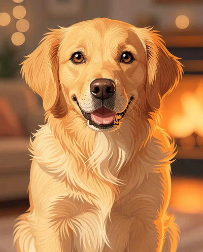 Timanttimaalaus Golden Retriever