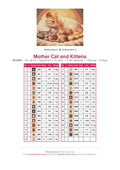 Thumbnail for Mother Cat and Kittens timanttimaalauksen värikartta – 31 DMC-väriä