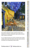 Thumbnail for Paint by numbers color chart - Cafe Terrace at Night - väriluettelo ja ohjeet