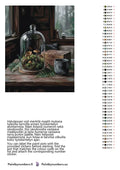 Thumbnail for Paint by numbers color chart - Mushrooms Under Glass Dome - väriluettelo ja ohjeet