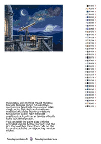 Thumbnail for Värikartta ja ohjeet - Telescope and Observatory Night 50x40cm