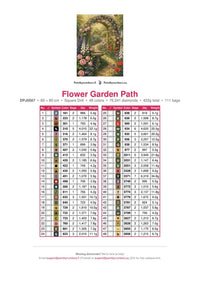 Thumbnail for Flower Garden Path timanttimaalauksen värikartta – 48 DMC-väriä