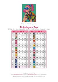 Thumbnail for Bubblegum Pop timanttimaalauksen värikartta – 30 DMC-väriä
