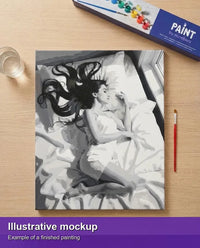 Thumbnail for Valmiin numeromaalauksen havainnekuva - Woman Sleeping in Bed 40x50cm