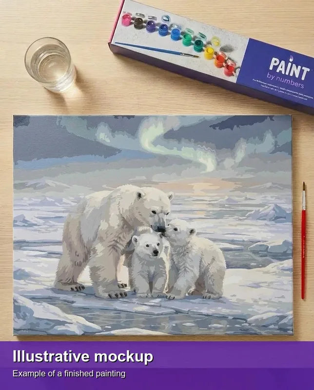 Valmiin numeromaalauksen havainnekuva - Polar Embrace 50x40cm
