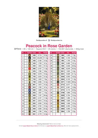 Thumbnail for Peacock in Rose Garden timanttimaalauksen värikartta – 45 DMC-väriä