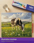Thumbnail for Valmiin numeromaalauksen havainnekuva - Cow in Flower Field 50x40cm