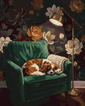 Thumbnail for Dog sleeping on a chair paint by numbers