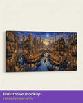 Thumbnail for Valmiin numeromaalauksen havainnekuva - Venetian Night Canal 160x80cm