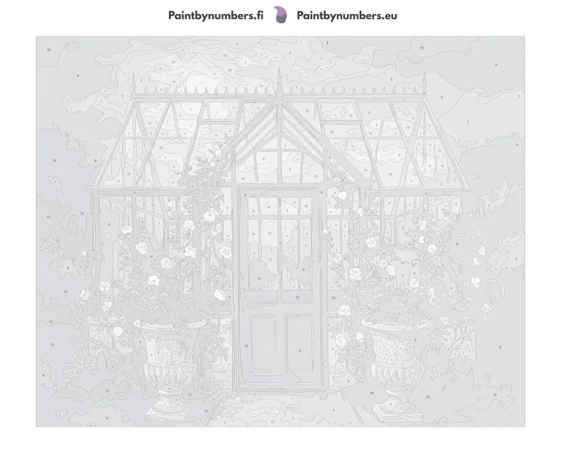 Paint by numbers canvas - Greenhouse at Night