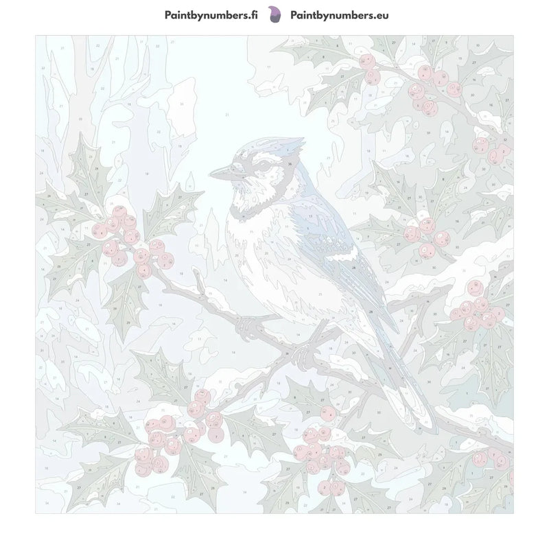 Paint by numbers canvas - Blue Jay on Branch