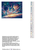 Thumbnail for Paint by numbers color chart - Planets and Stars Sky - väriluettelo ja ohjeet