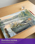 Thumbnail for Valmiin numeromaalauksen havainnekuva - Boat with Flowers Lake 70x40cm