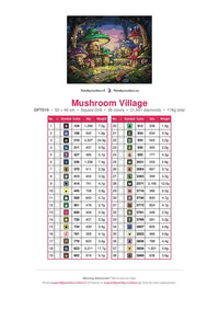Thumbnail for Mushroom Village timanttimaalauksen värikartta – 38 DMC-väriä