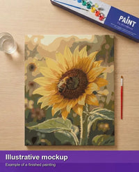Thumbnail for Valmiin numeromaalauksen havainnekuva - Sunflower and Bee 40x50cm