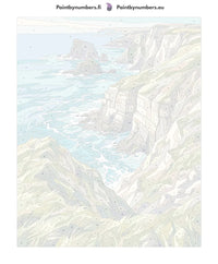 Thumbnail for Numeroitu kangas - Cliffs and Ocean Waves 40x50cm