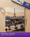 Thumbnail for Valmiin numeromaalauksen havainnekuva - Wine Glasses and Eiffel Tower 40x50cm
