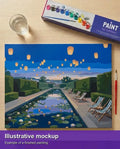 Thumbnail for Valmiin numeromaalauksen havainnekuva - Garden Pool and Lanterns 50x40cm