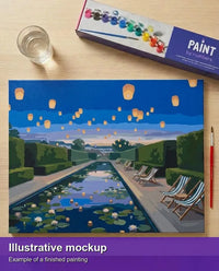 Thumbnail for Valmiin numeromaalauksen havainnekuva - Garden Pool and Lanterns 50x40cm